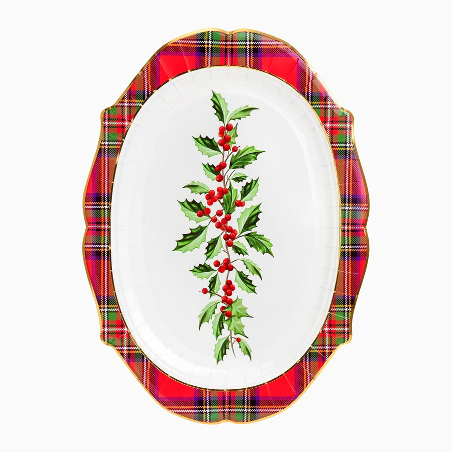 Bandeja Royal Rectangular Cartón Navidad 27 x 37 cm Tartán