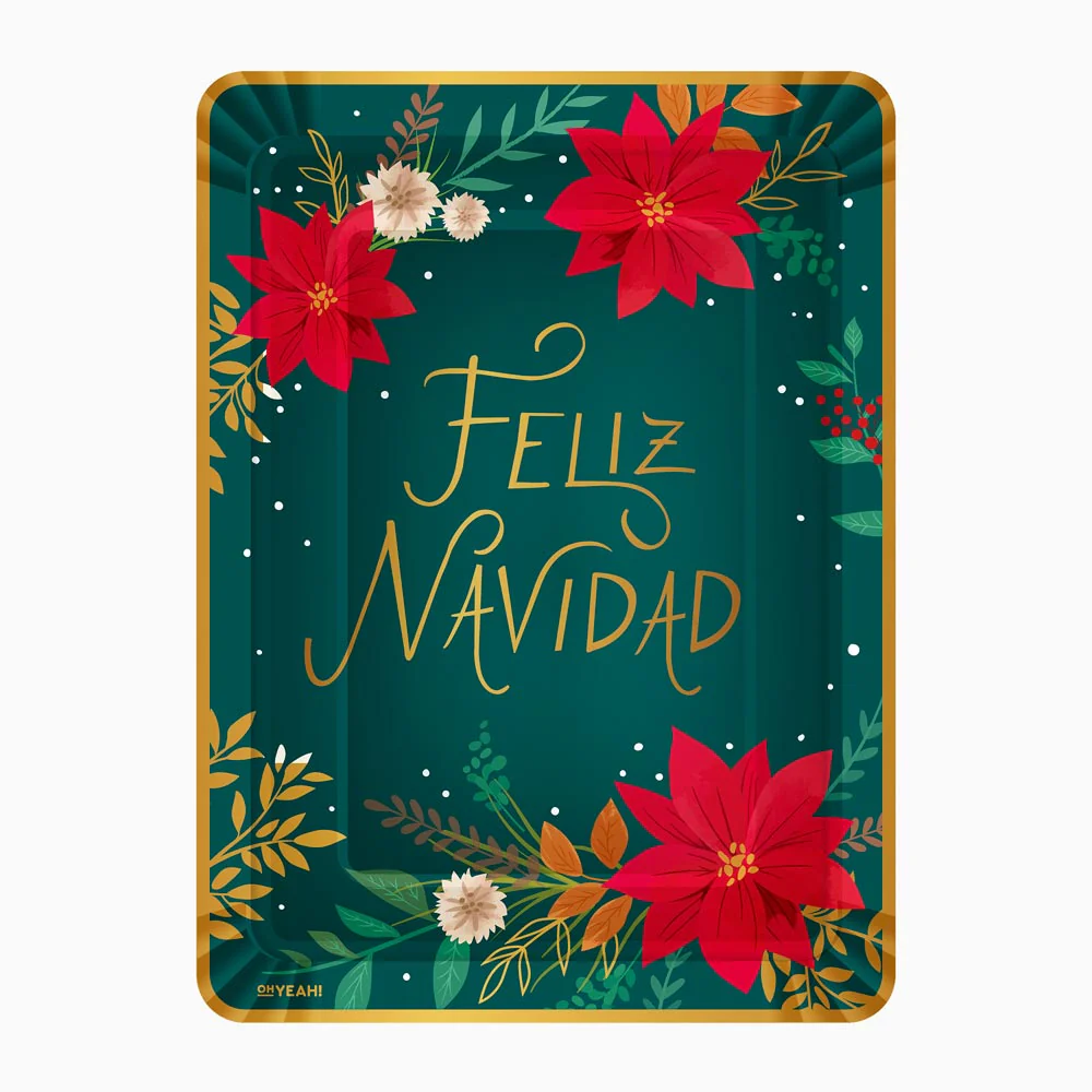 Bandeja Rectangular Cartón Navidad 25 x 34 cm Tradicional