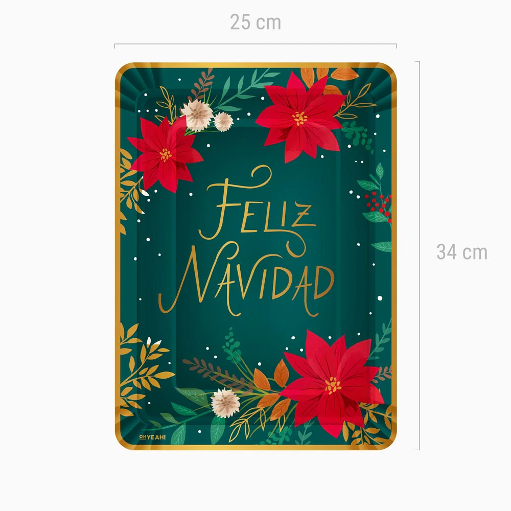 Bandeja Rectangular Cartón Navidad 25 x 34 cm Tradicional - Image 3