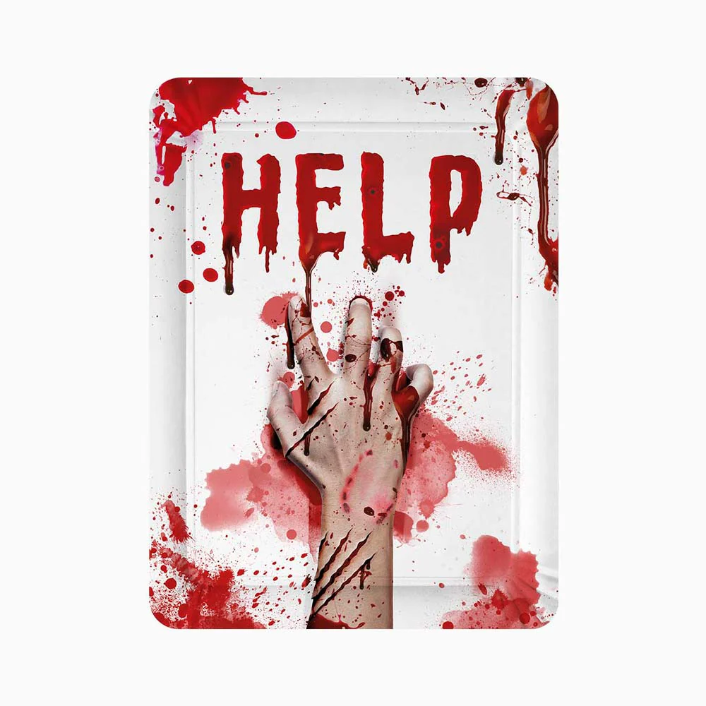 Bandeja Rectangular Cartón Halloween 25 x 34 cm Sangre