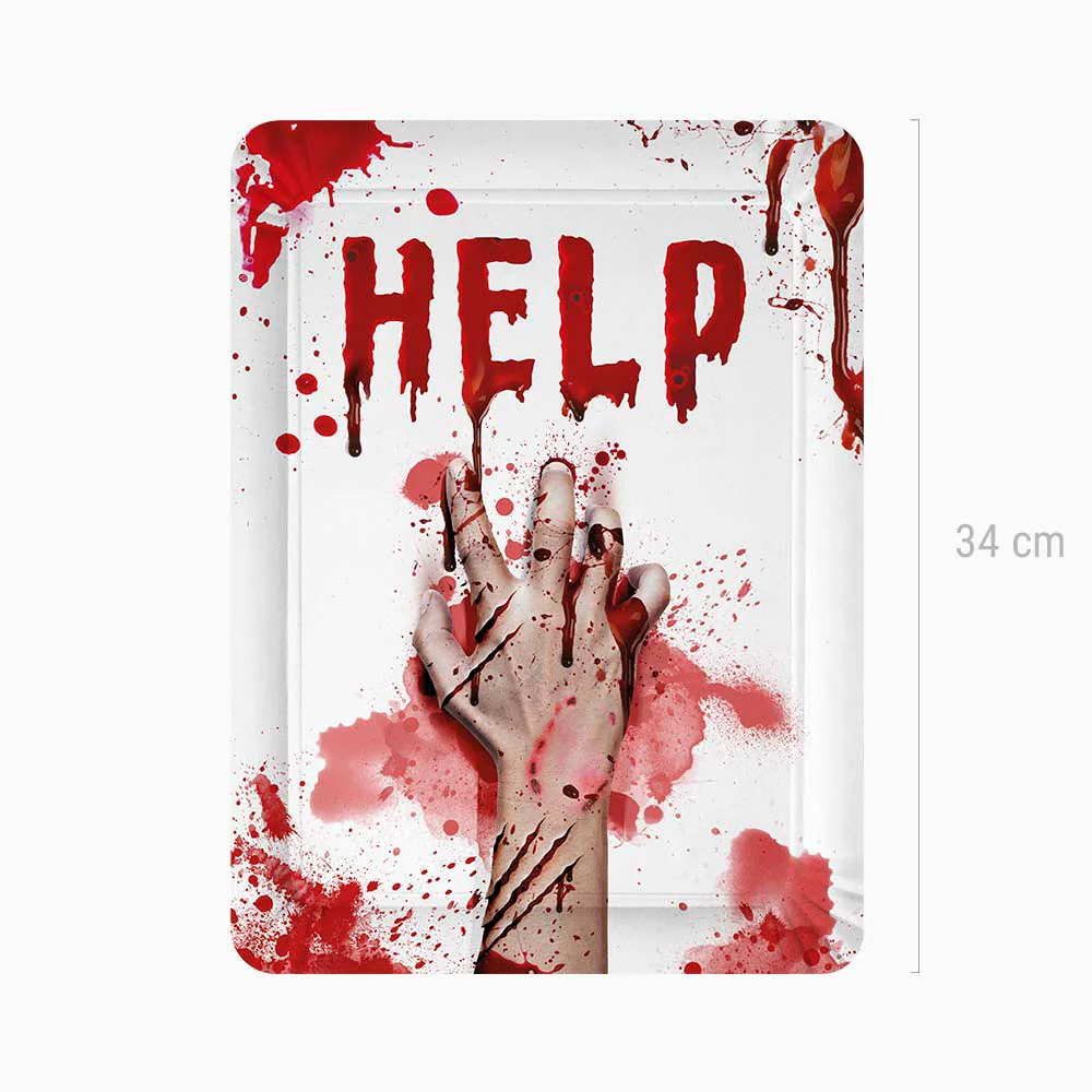 Bandeja Rectangular Cartón Halloween 25 x 34 cm Sangre - Image 3