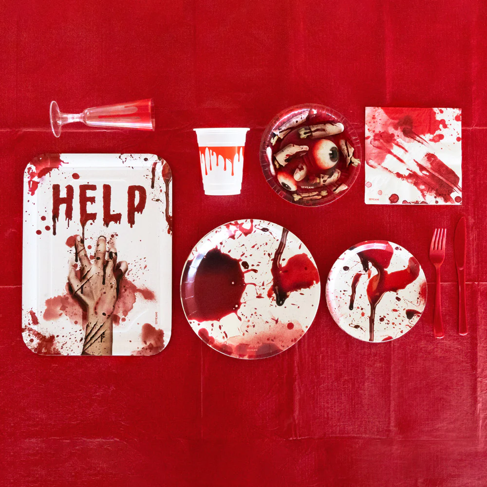 Bandeja Rectangular Cartón Halloween 25 x 34 cm Sangre - Image 4