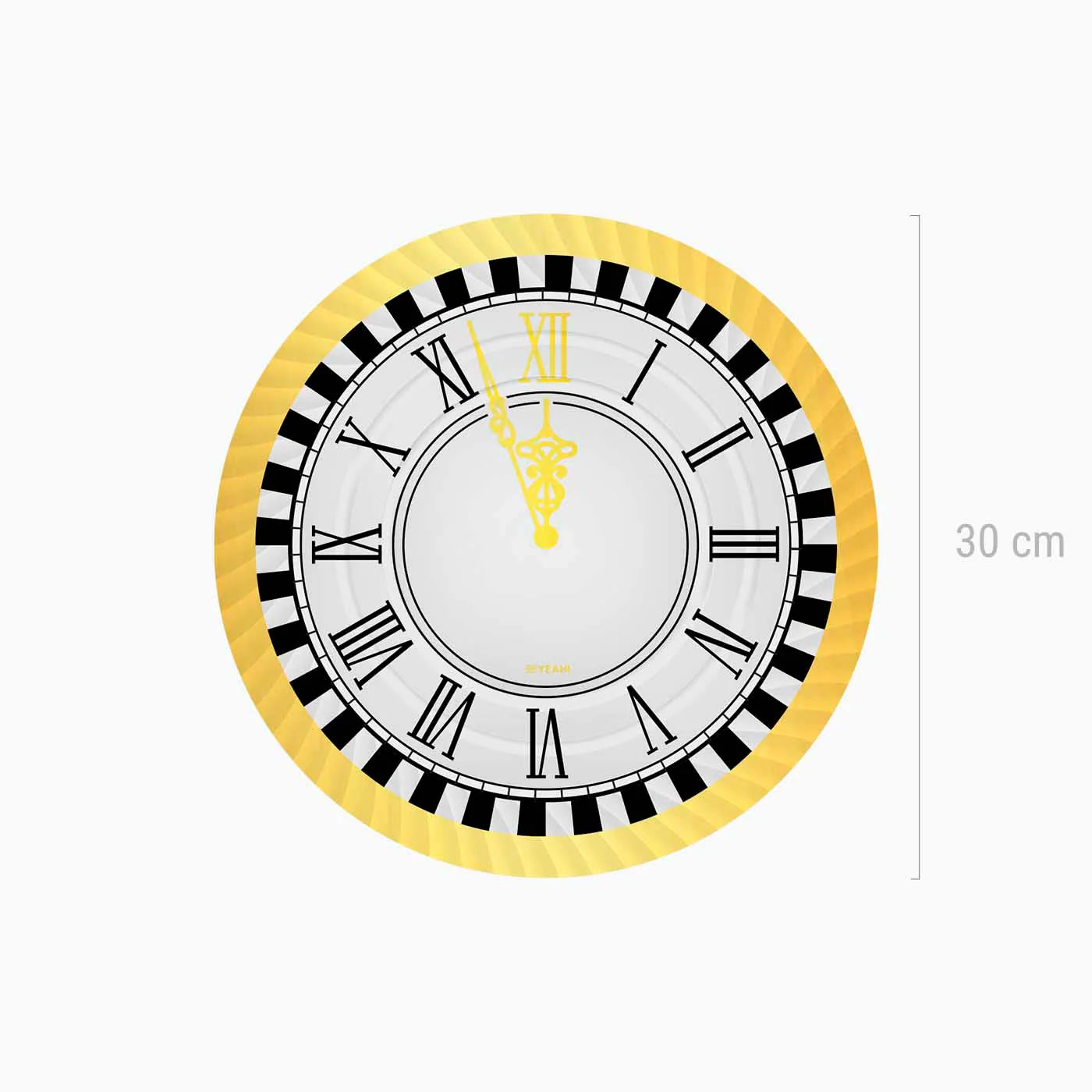 Bandeja Redonda Cartón Nochevieja Ø 30 cm Reloj 'Feliz Año Nuevo' - Image 3