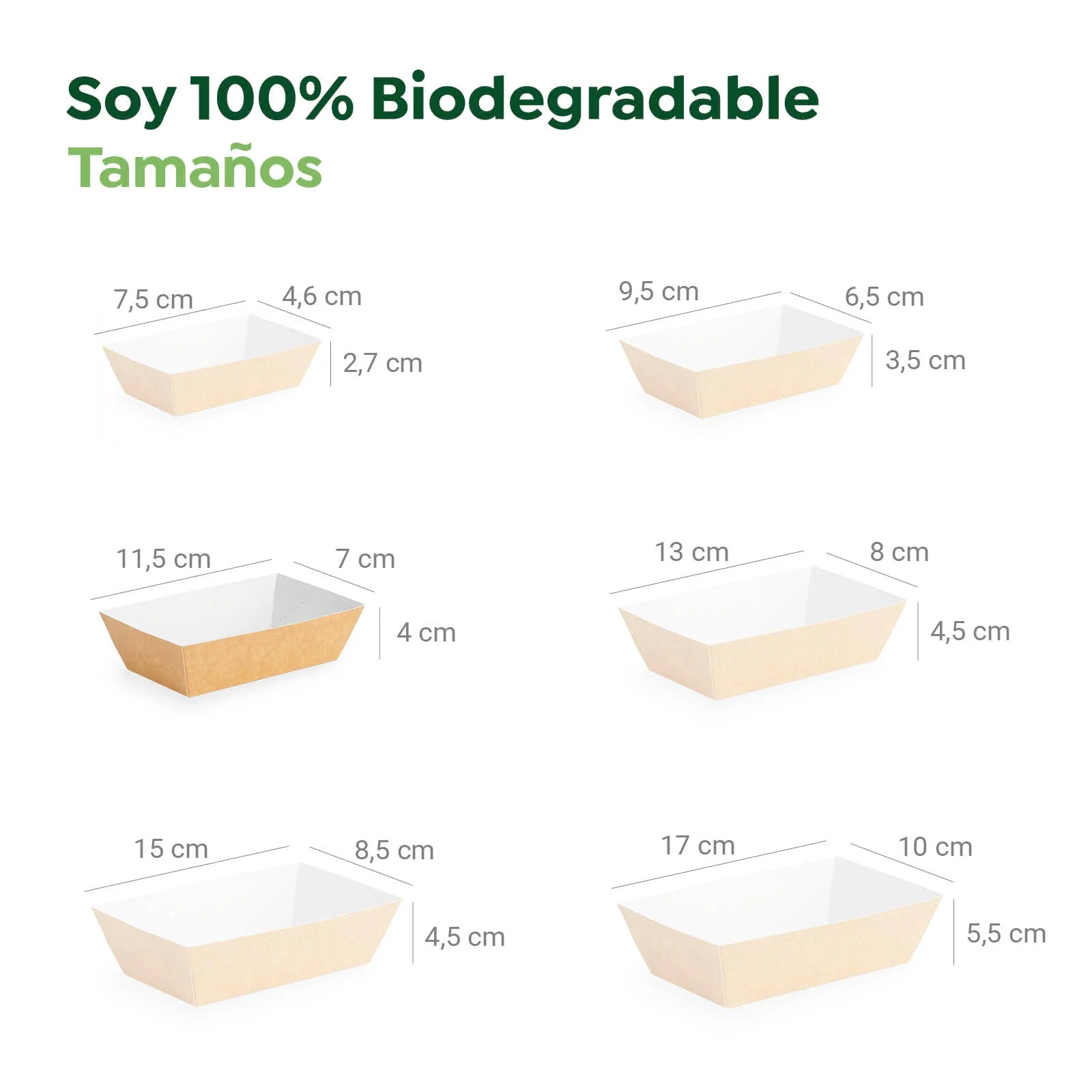 Barqueta Rectangular Cartón Kraft 11.5 x 7 x 4 cm - Take Away (100 uds) - Image 4
