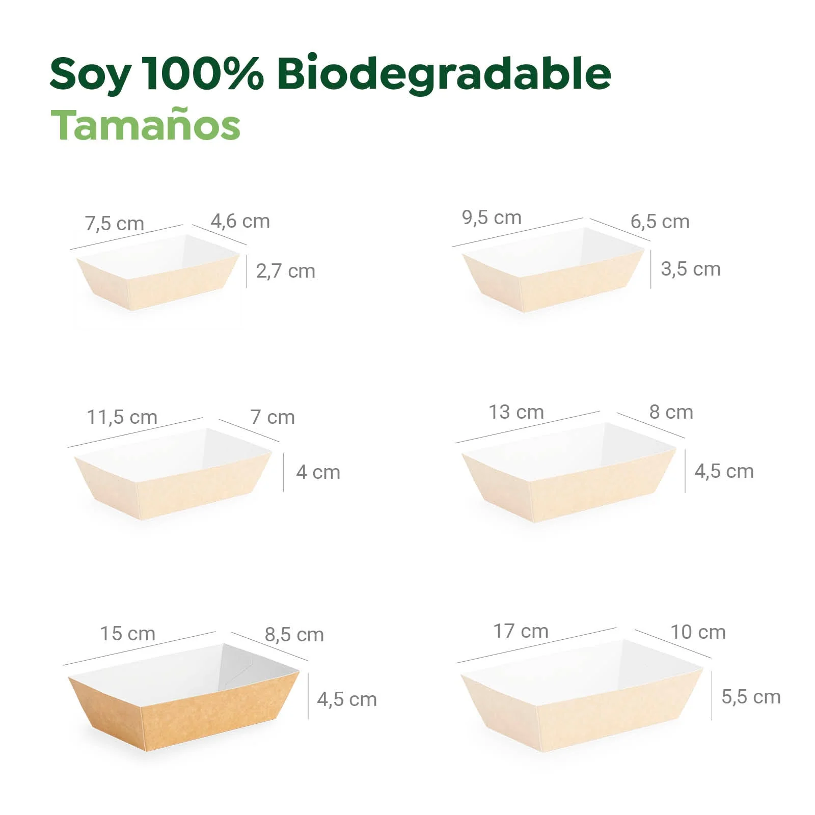 Barqueta Rectangular Cartón Kraft 15 x 8.5 x 4.5 cm - Take Away (100 uds) - Image 4