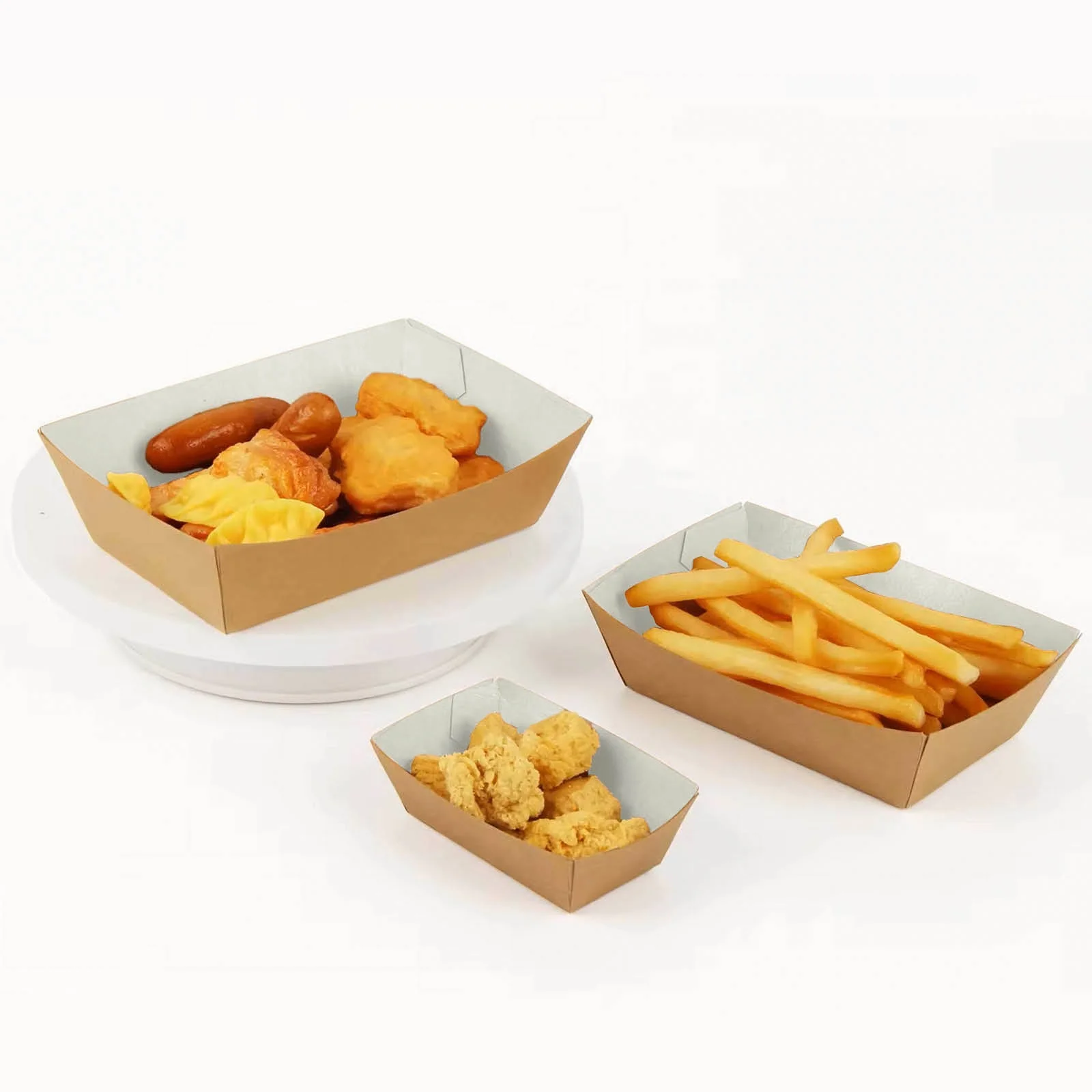 Barqueta Rectangular Cartón Kraft 15 x 8.5 x 4.5 cm - Take Away (100 uds) - Image 6