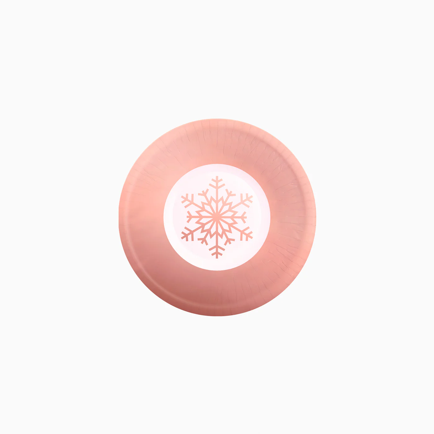 Bol Cartón Redondo Navidad 350 cc Copo de Nieve Oro Rosa