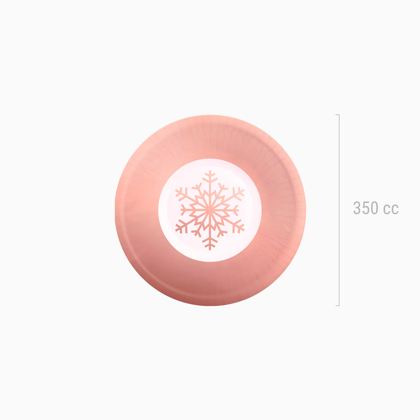 Bol Cartón Redondo Navidad 350 cc Copo de Nieve Oro Rosa - Image 3