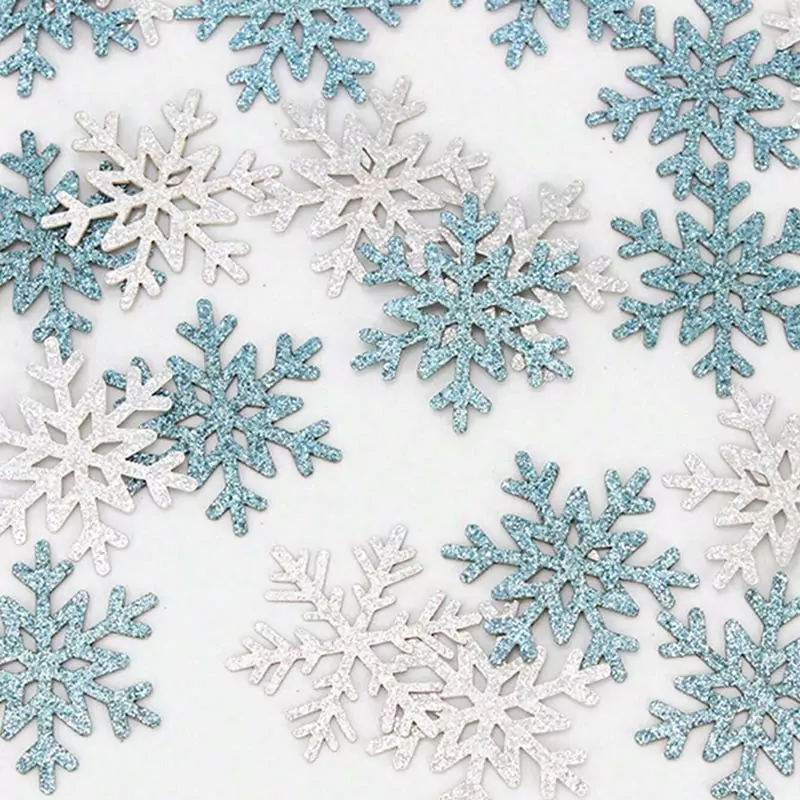 Bolsa Confeti Copo de Nieve Plata y Azul Glitter