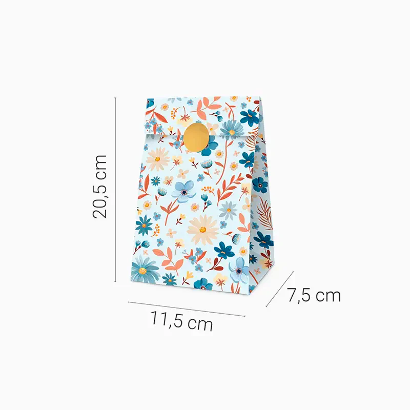 Bolsa Papel Floral Azul Pastel - Image 3