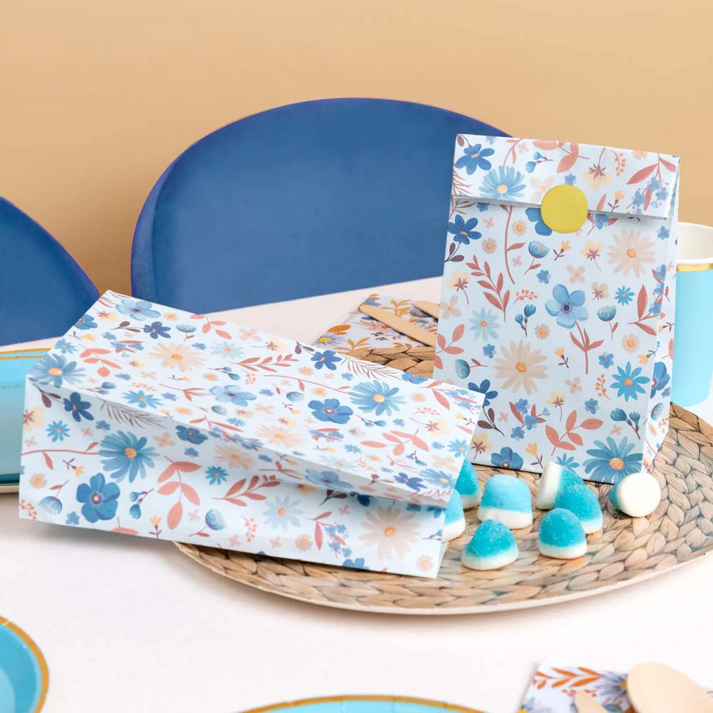 Bolsa Papel Floral Azul Pastel - Image 4