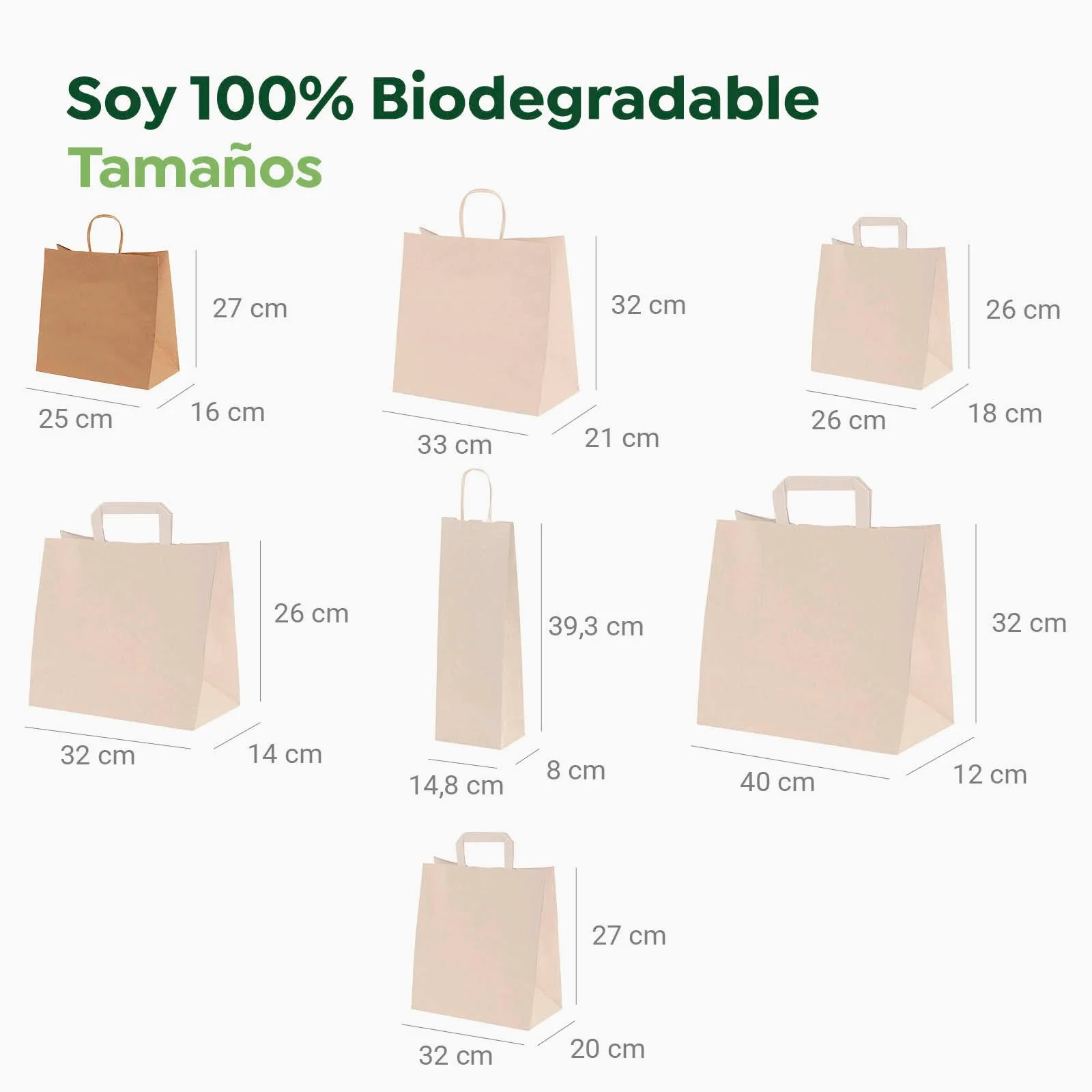 Bolsa Papel Kraft 25 x 16 x 27 cm Asa Rizada - Image 4
