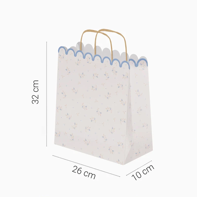 Bolsa Regalo Cartón Mediana 26 x 10 x 32 cm Floral Azul - Image 2