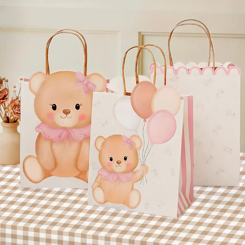 Bolsa Regalo Cartón Mediana 26 x 10 x 32 cm Floral Rosa - Image 5