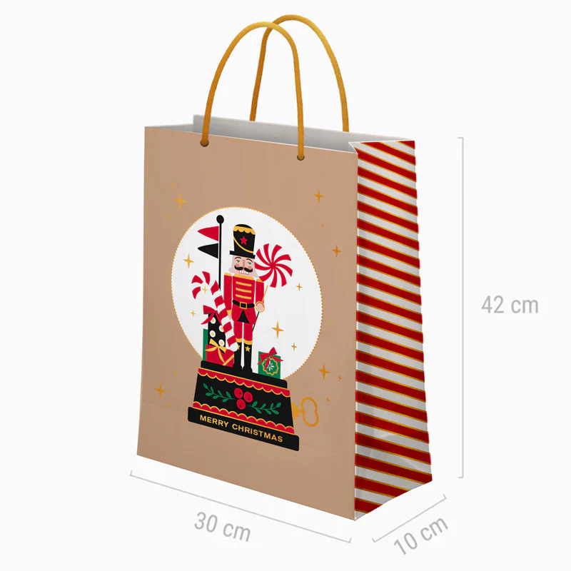 Bolsa Regalo Grande Cartón Navidad 30 x 10 x 42 cm Cascanueces - Image 2