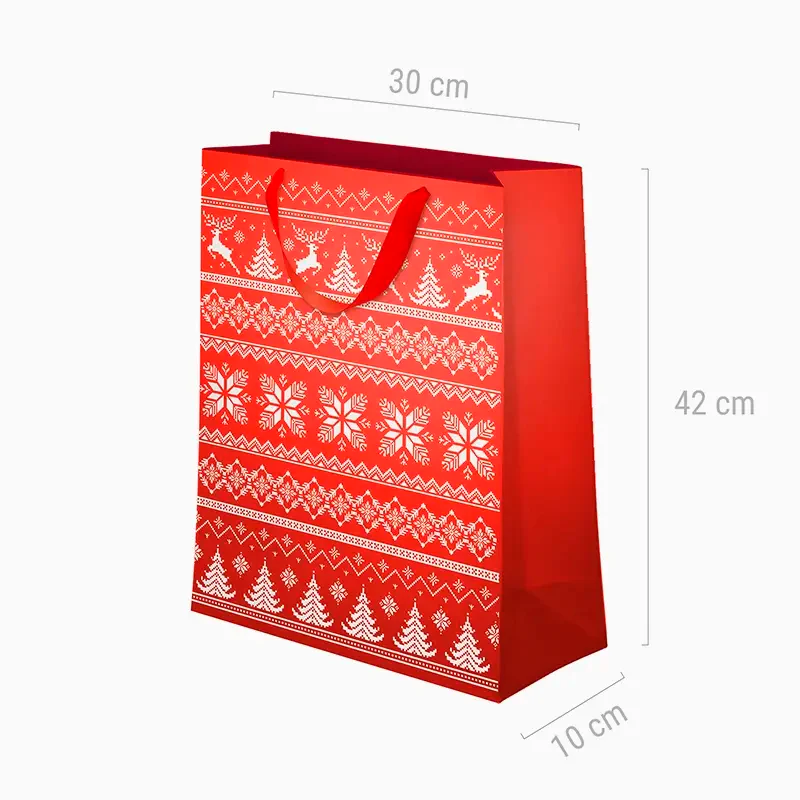 Bolsa Regalo Grande Cartón Navidad 30 x 10 x 42 cm Jacquard - Image 2