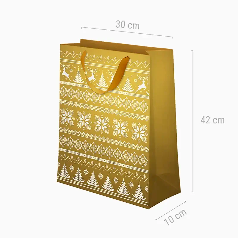 Bolsa Regalo Grande Cartón Navidad 30 x 10 x 42 cm Jacquard - Image 3