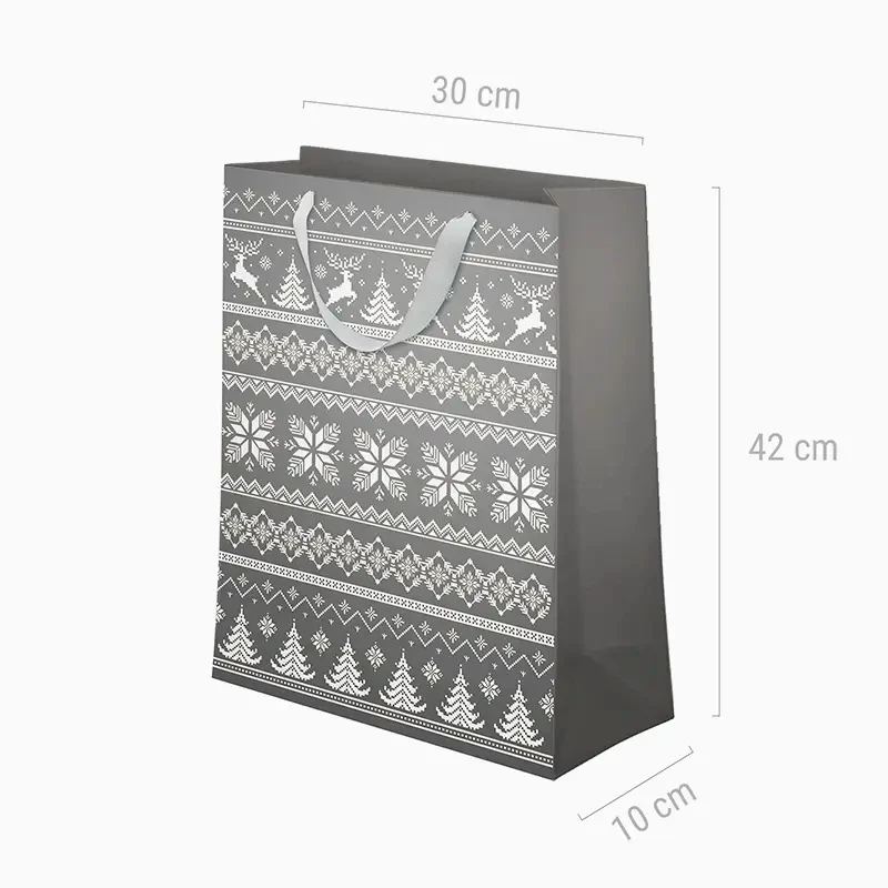 Bolsa Regalo Grande Cartón Navidad 30 x 10 x 42 cm Jacquard - Image 4