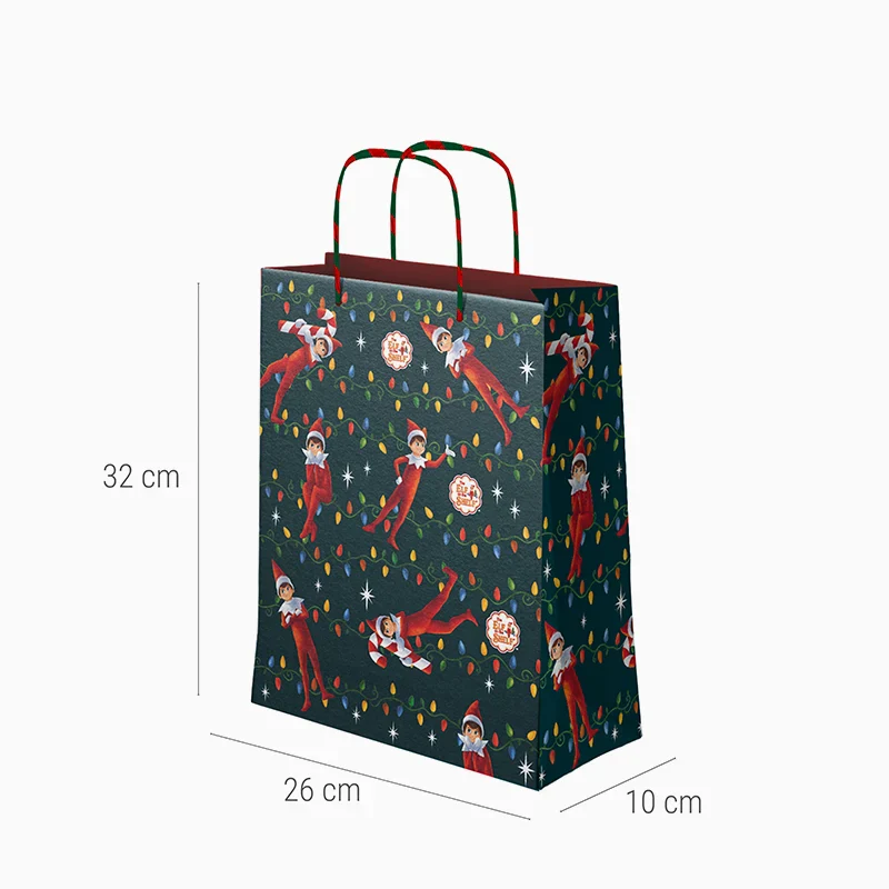 Bolsa Regalo Mediana Elfo Travieso + Globo Foil Bastón + Estrella Roja Personalizado Vinilo Blanco - Image 4
