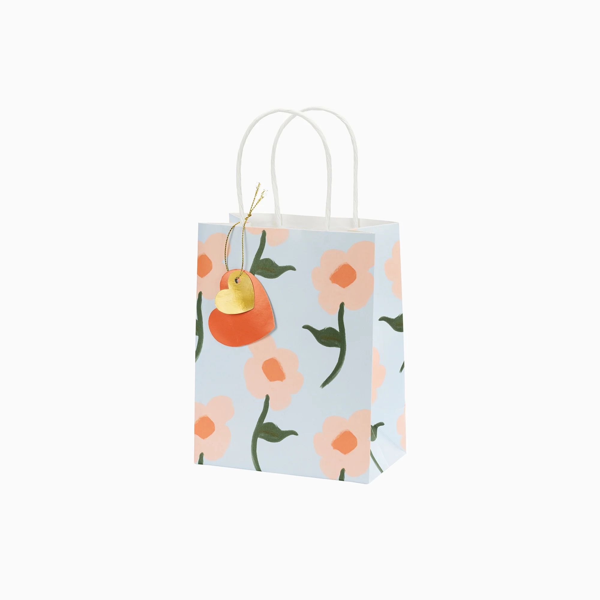 Bolsa Regalo Cartón Mini Azul Flores