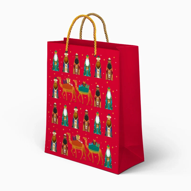 Bolsa Regalo Navidad Grande 30 x 10 x 42 cm Reyes Magos