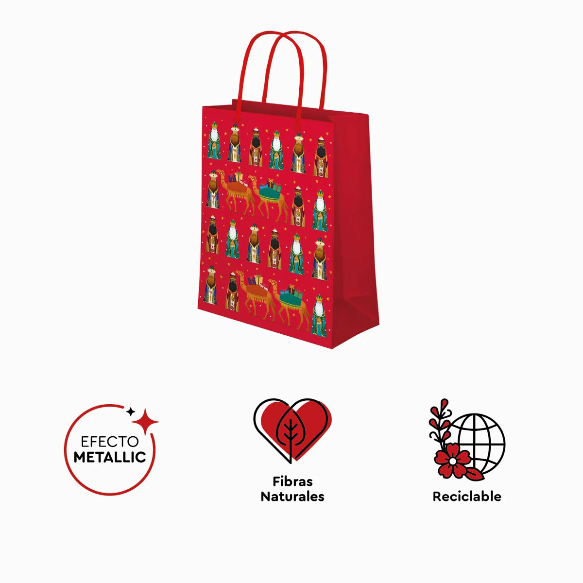 Bolsa Regalo Navidad Grande 30 x 10 x 42 cm Reyes Magos - Image 3
