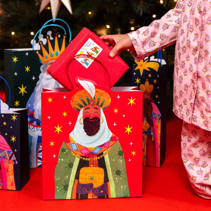 Bolsa Regalo Navidad Mediana 26 x 10 x 32 cm Reyes Magos Baltasar - Image 2