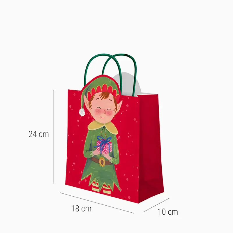 Bolsa Regalo Navidad Pequeña 18 x 10 x 24 cm Elfo - Image 3