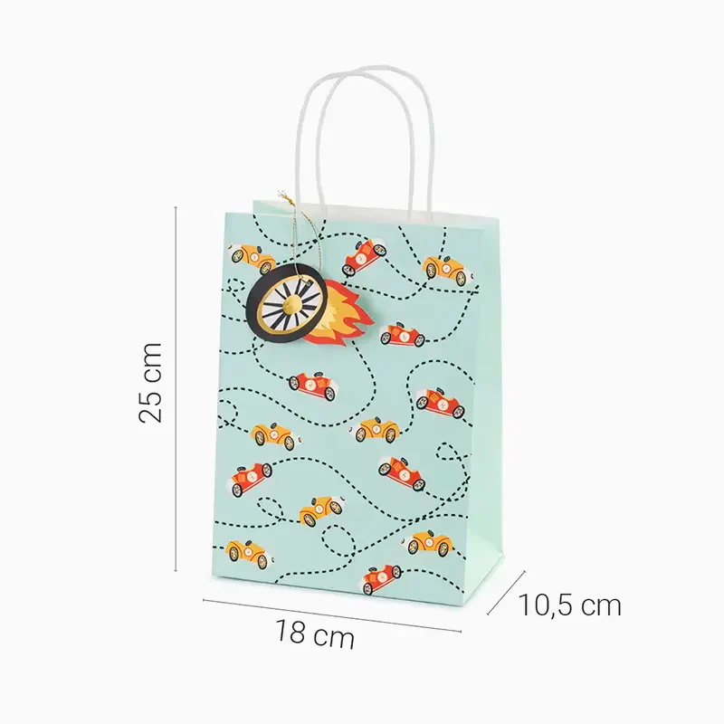 Bolsa Regalo Pequeña 18 x 10.5 x 25 cm Coches - Image 3