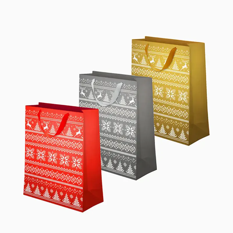 Bolsa Regalo Pequeña Cartón Navidad 18 x 10 x 24 cm Jacquard