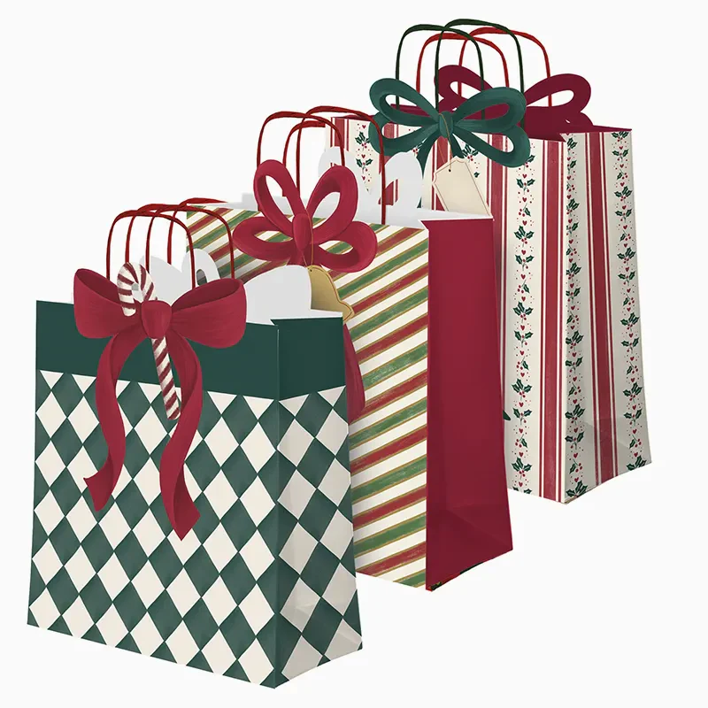 Bolsas Forma Regalo Mediana Cartón Navidad 26 x 10 x 32 cm Atelier del Regalo