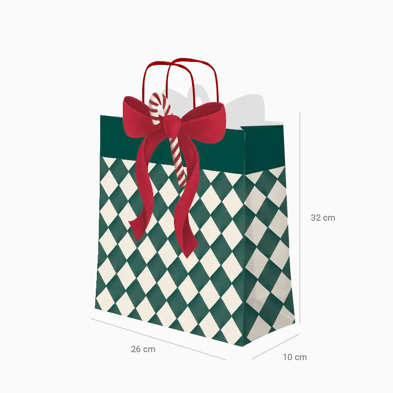 Bolsas Forma Regalo Mediana Cartón Navidad 26 x 10 x 32 cm Atelier del Regalo - Image 2