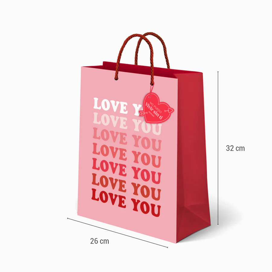 Bolsas Regalo Cartón Mediana 26 x 10 x 32 cm San Valentín - Image 6