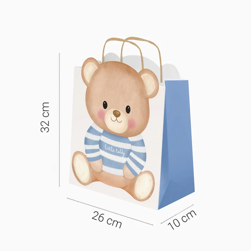 Bolsa Regalo Cartón Mediana 26 x 10 x 32 cm Baby Osito Azul - Image 2