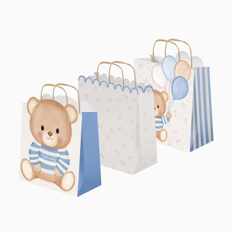 Bolsas Regalo Cartón Pequeña 18 x 10 x 24 cm Baby Osito Azul