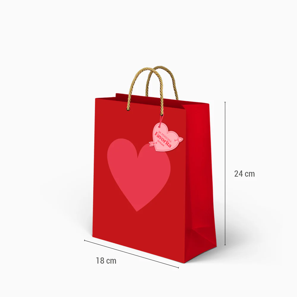 Bolsas Regalo Cartón Pequeña 18 x 10 x 24 cm San Valentín - Image 6