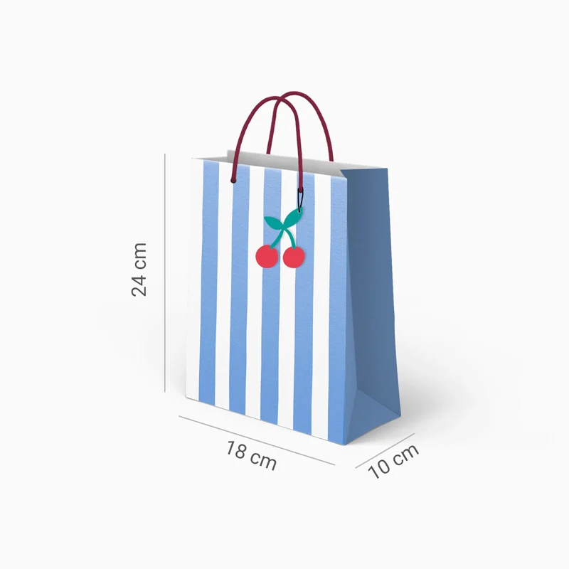 Bolsas Regalo Cartón Pequeñas 18 x 10 x 24 cm Happy Vibes Rayas - Image 6