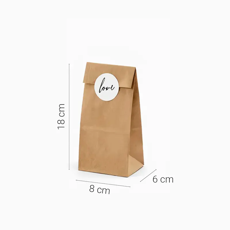 Bolsas Regalo Papel Kraft con Pegatinas Love - Image 3