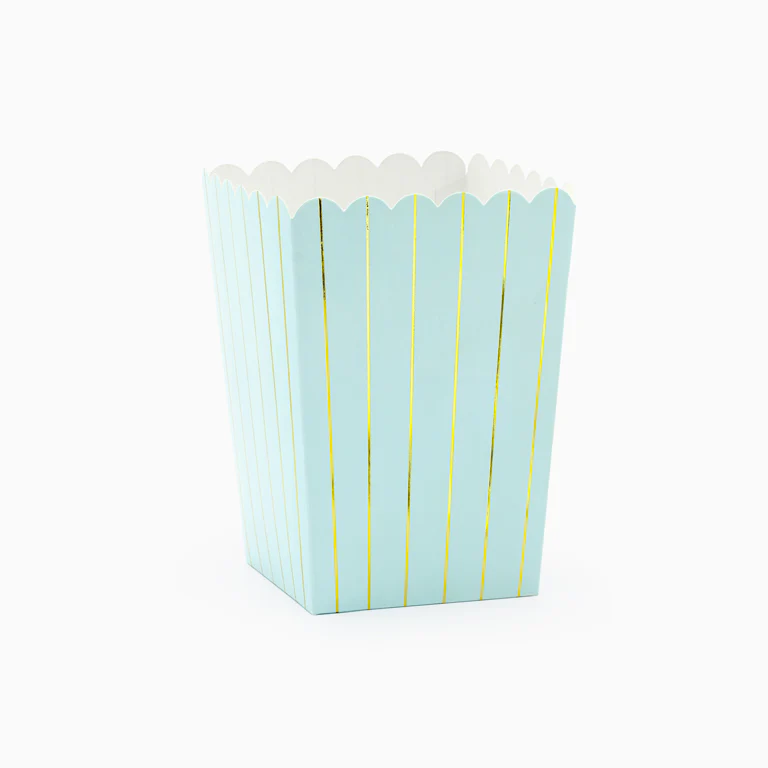 Caja Palomitas Azul Rayas Oro