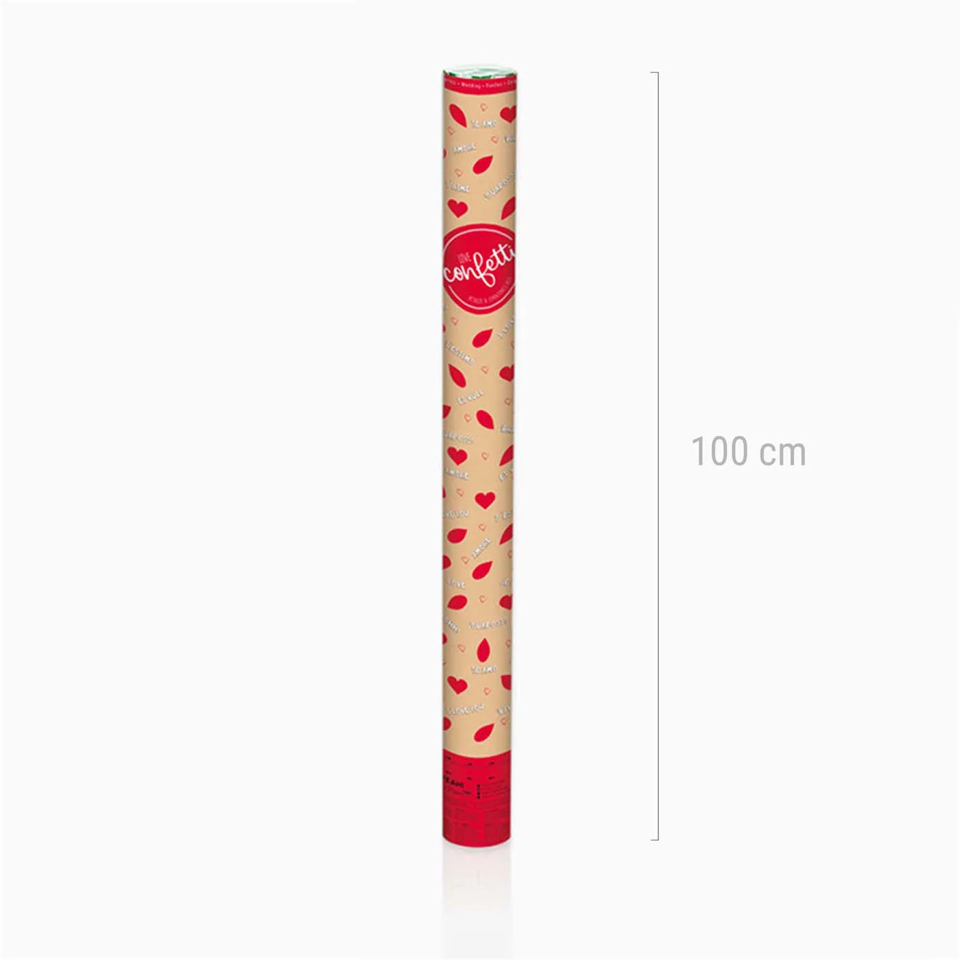 Cañón Confeti Corazones 100 cm Rojo - Image 4