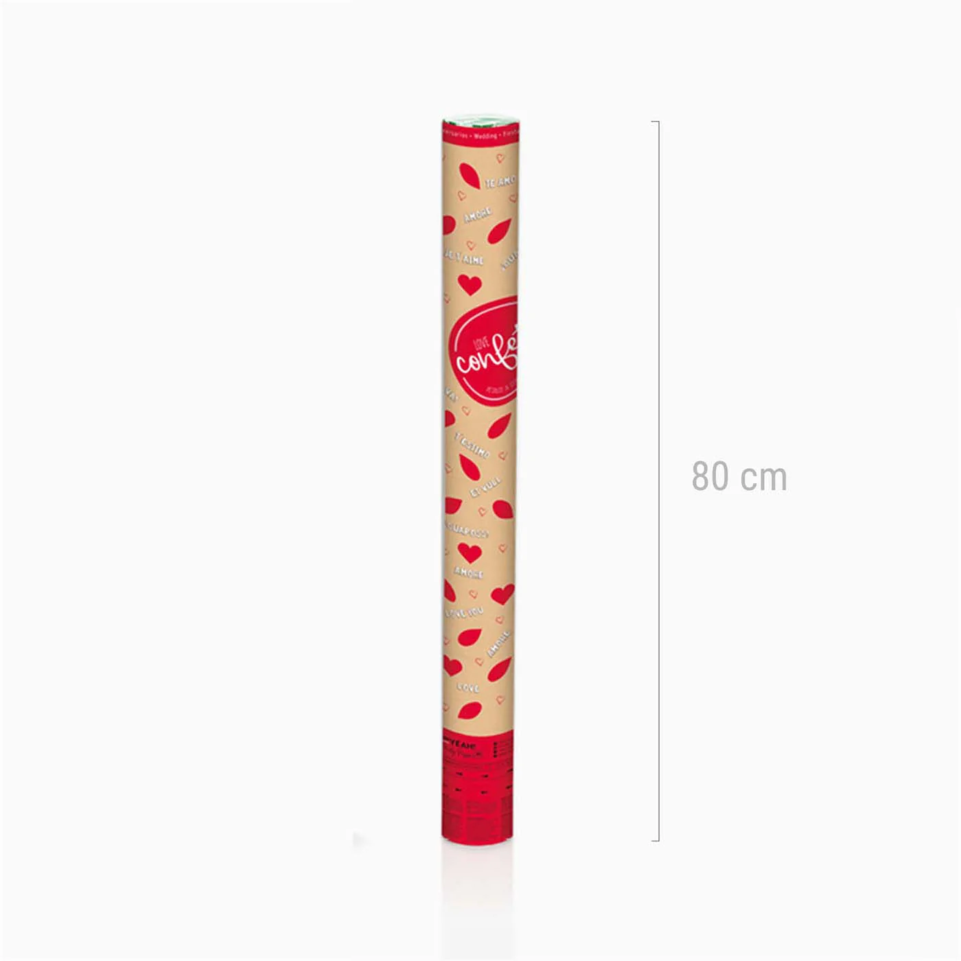 Cañón Confeti Corazones 80 cm Rojo - Image 4