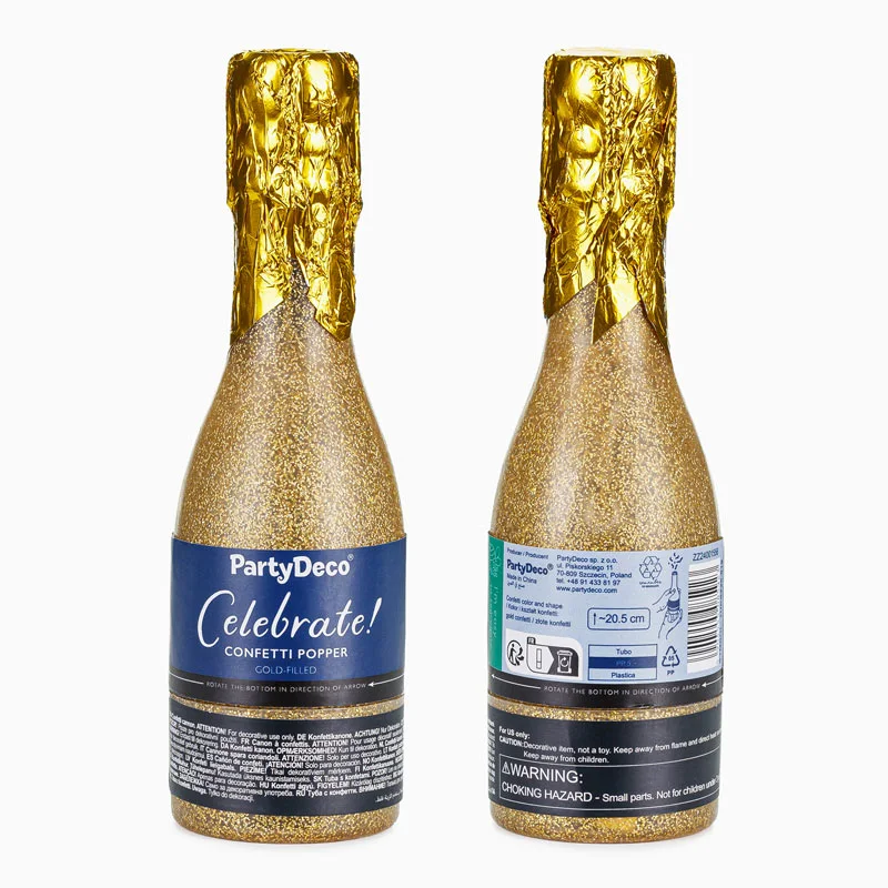 Cañon Confeti Oro Botella - Image 4