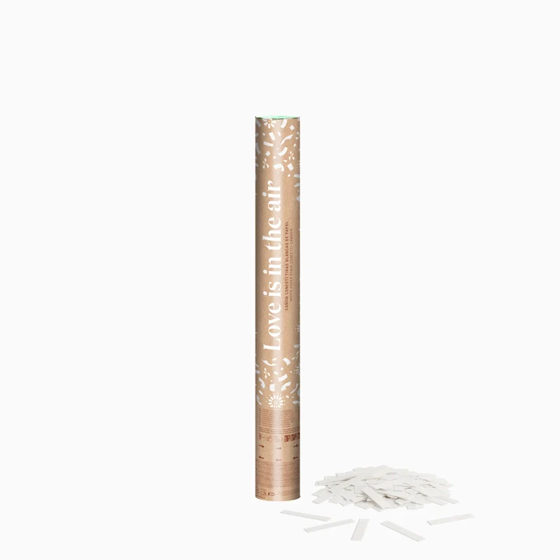 Cañón Confeti Tiras Biodegradable 50 cm Blanco