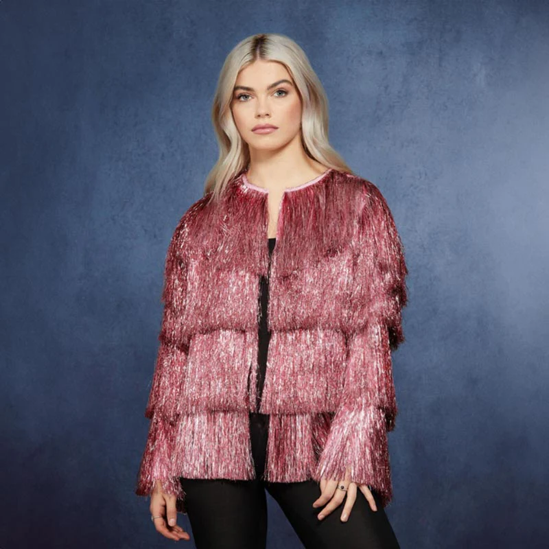 Chaqueta Flecos Rosa - Image 2