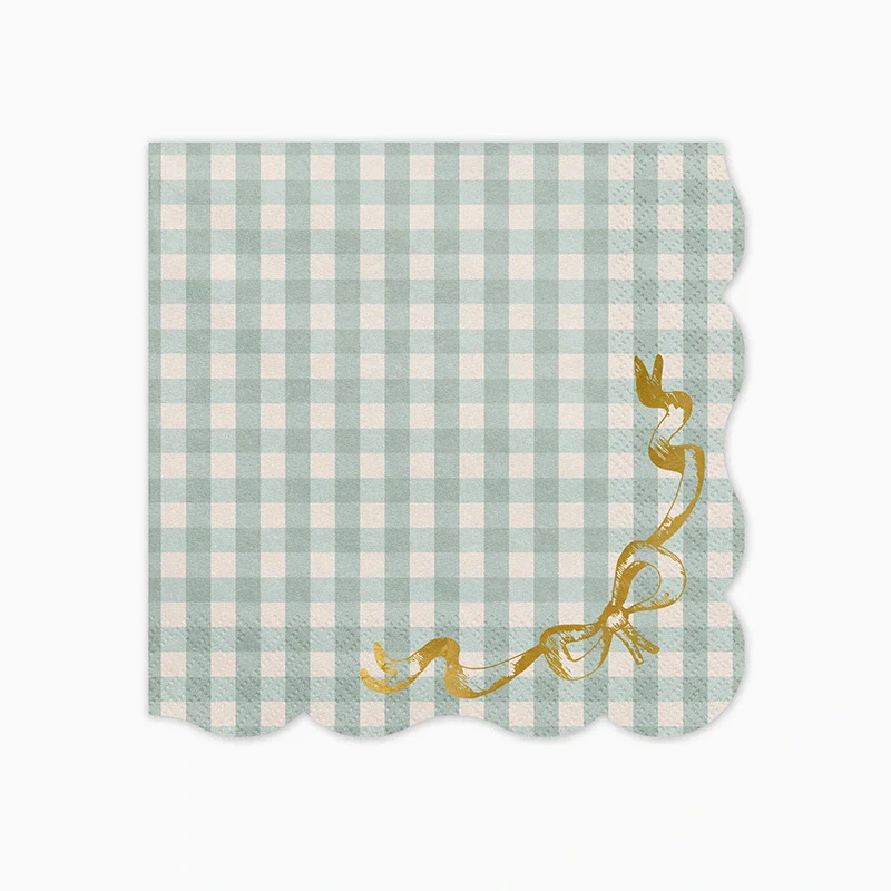 Servilleta Papel Doble Capa 33 x 33 cm Vichy Verde Pastel