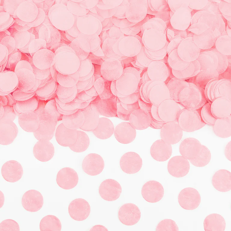 Bolsas Confeti Redondo Rosa Bebé Pastel