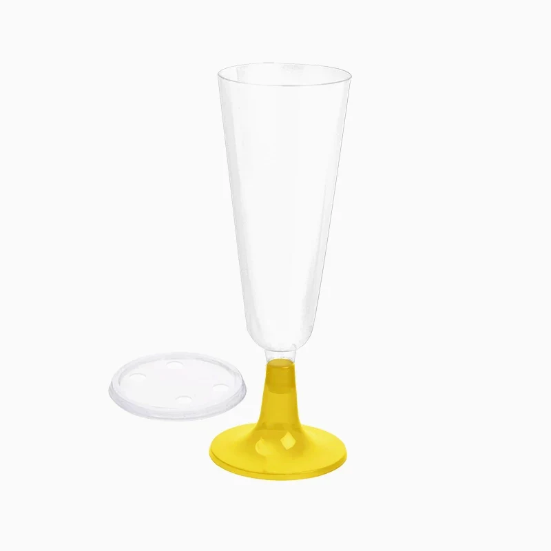 Copa Cava Plástico Reutilizable PP 150 cc con Tapa Oro (4 uds) - Image 5