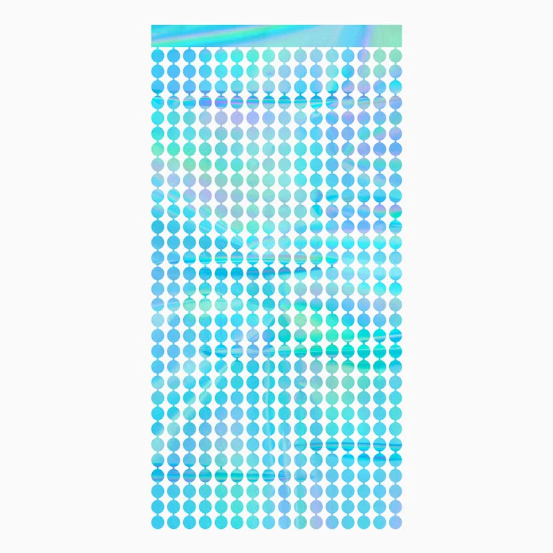 Cortina Círculos Iridiscente 1 x 2 m Azul