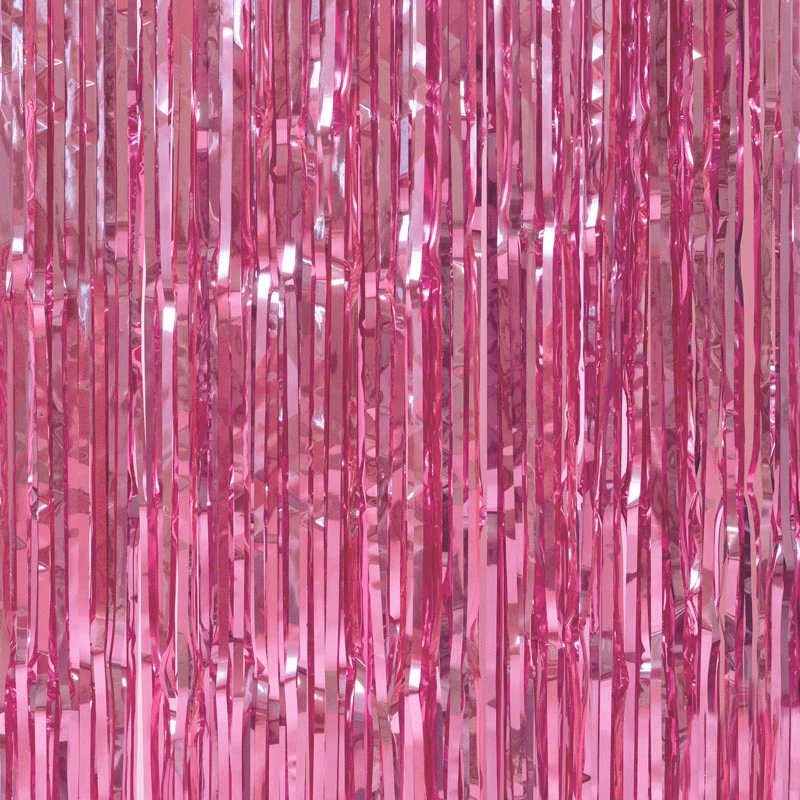 Cortina Decorativa Flecos Metalizada 1 x 2 m Rosa Pastel - Image 2