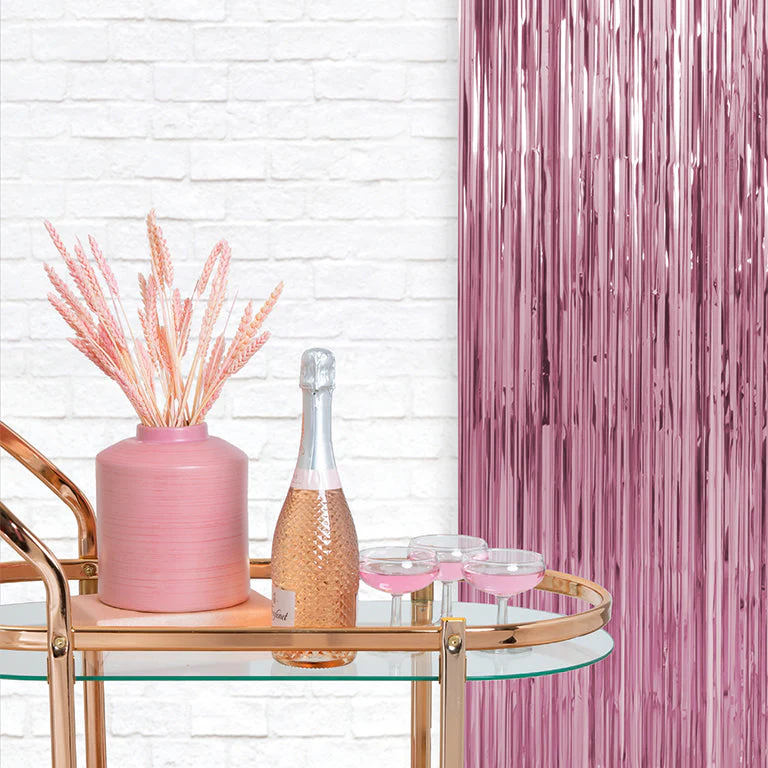 Cortina Decorativa Flecos Metalizada 1 x 2 m Rosa Pastel - Image 6